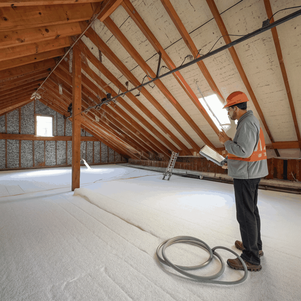 Clean attic space after professional sanitation