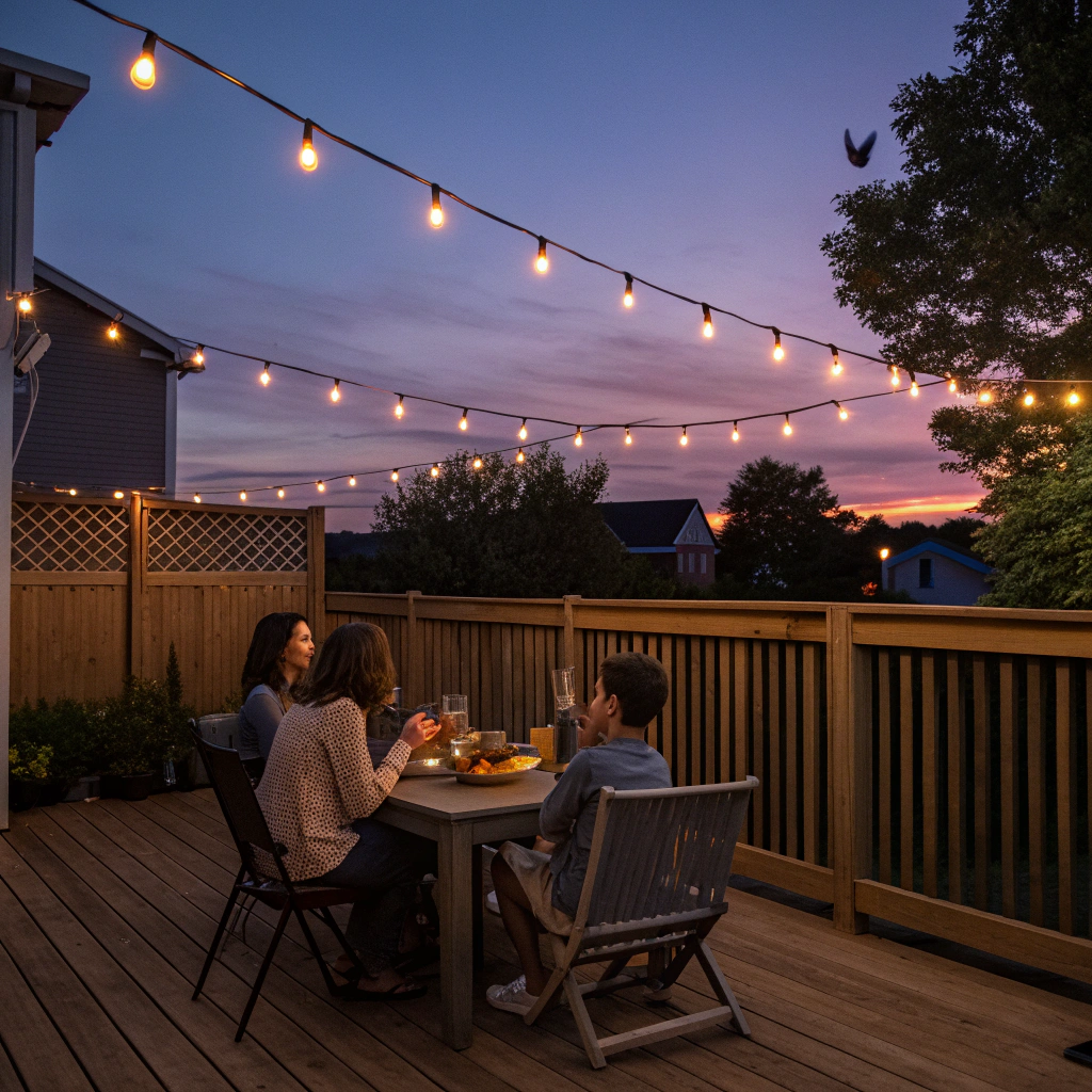 Family enjoying a pest-free backyard