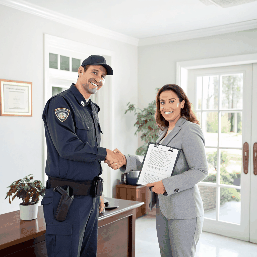 Homeowner and technician reviewing inspection results