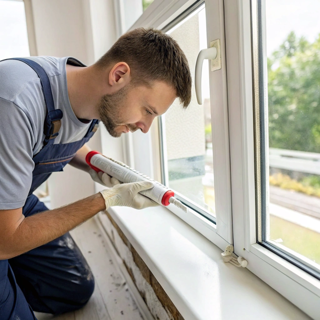 Professional pest control technician treating exterior entry points