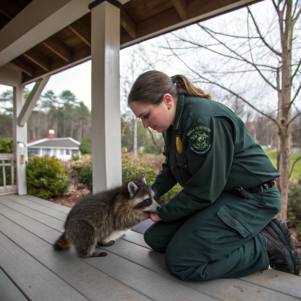 Wildlife removal professional at work