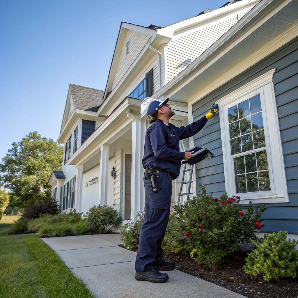 Clean home exterior after perimeter pest treatment